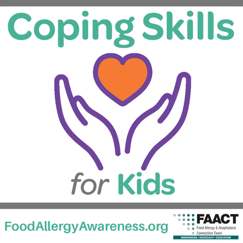 "Coping skills for kids" with hands with heart icon